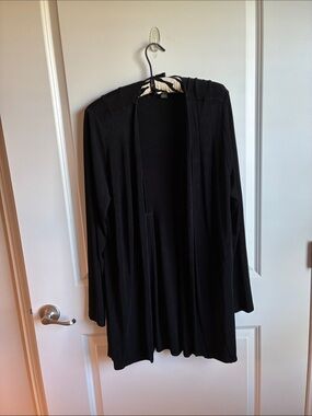 Chico's Black Open-Front Long Cardigan
